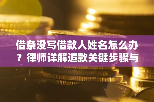 北京借条没写借款人姓名怎么办？律师详解追款关键步骤与证据链构建