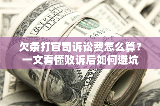 北京欠条打官司诉讼费怎么算？一文看懂败诉后如何避坑